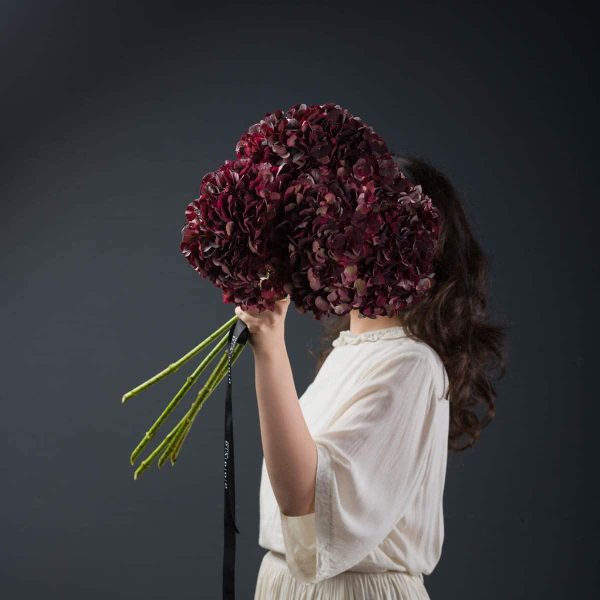 Buchet Hortensii Burgundy